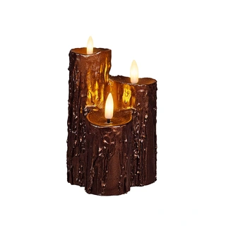 LED Druipkaars Bundel Brons - Ø11x16,5 cm - afbeelding 2