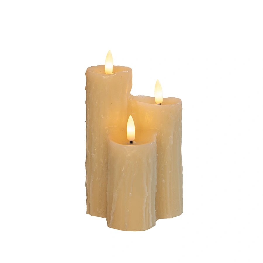 LED Druipkaars Bundel Ivoor - Ø11x16,5 cm - afbeelding 2