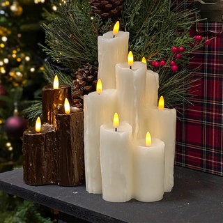 LED Druipkaars Bundel Ivoor - Ø15x25,5 cm - afbeelding 3