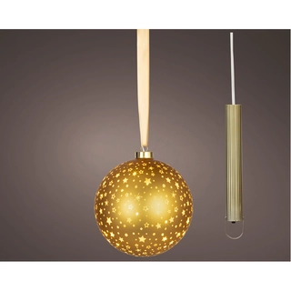 LED Glasornament Goud Warm Wit - 14 cm - afbeelding 1