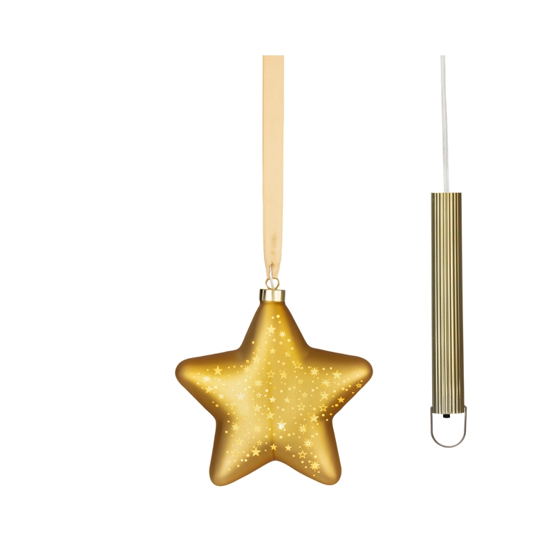 LED Glasornament Goud Warm Wit - 19 cm - afbeelding 2