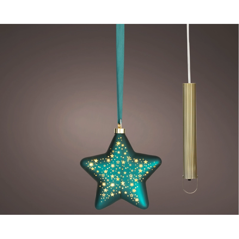 LED Glasornament Goud Warm Wit - 27 cm - afbeelding 1