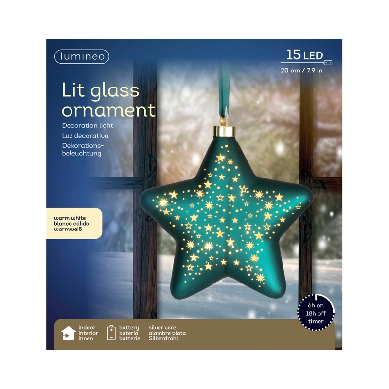 LED Glasornament Goud Warm Wit - 27 cm - afbeelding 3