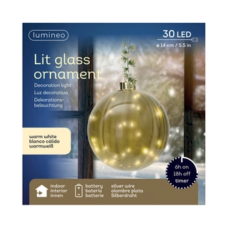 LED Glasornament Groen Warm Wit - 14 cm - afbeelding 3