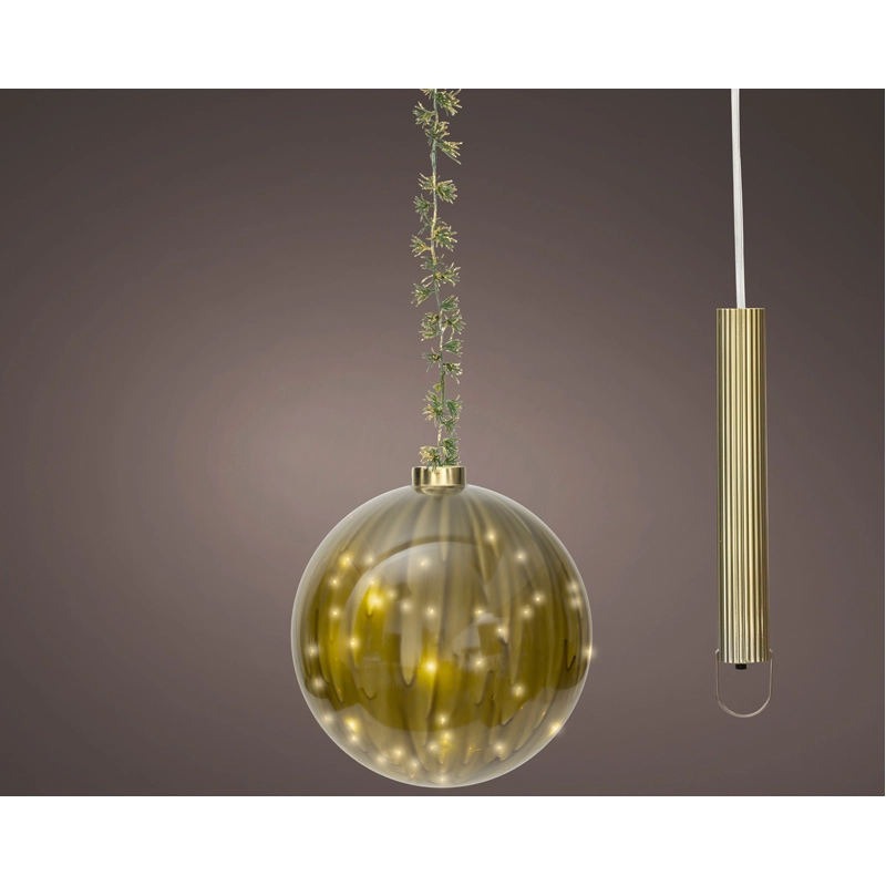 LED Glasornament Groen Warm Wit - 19 cm - afbeelding 1