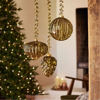 LED Glasornament Groen Warm Wit - 19 cm - afbeelding 2