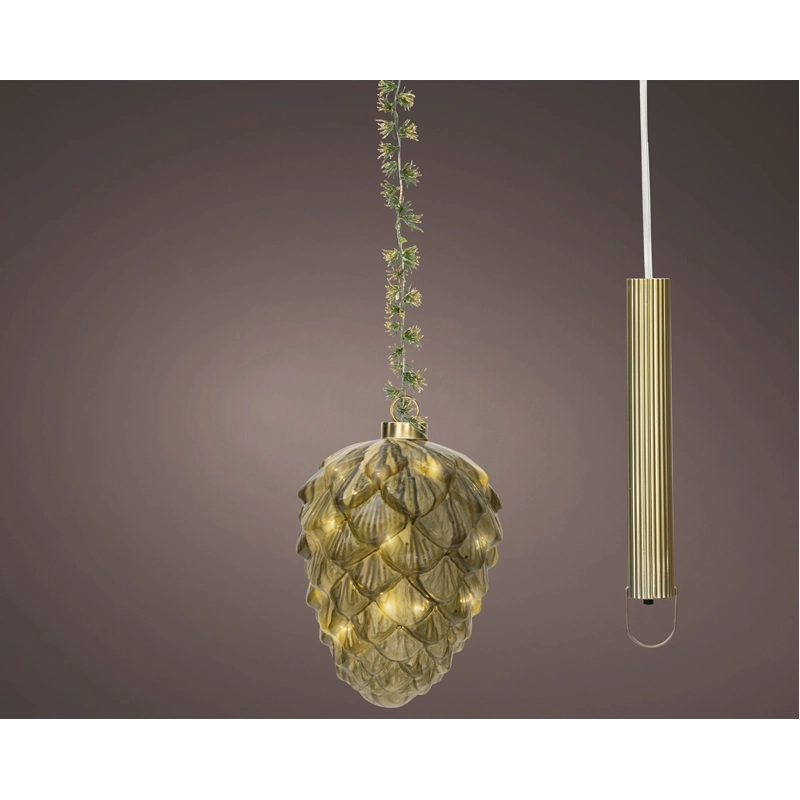 LED Glasornament Groen Warm Wit - 21 cm - afbeelding 1