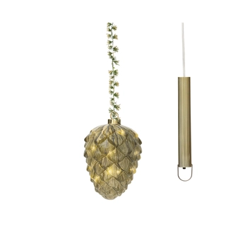 LED Glasornament Groen Warm Wit - 21 cm - afbeelding 3