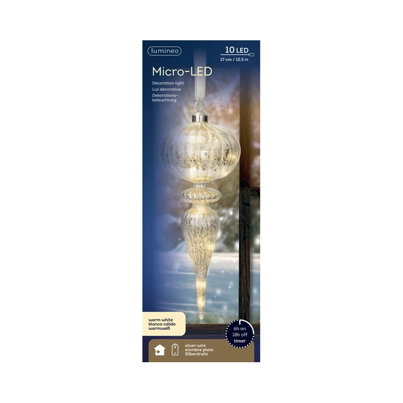 LED Glasornament Groen Warm Wit - 27 cm - afbeelding 3
