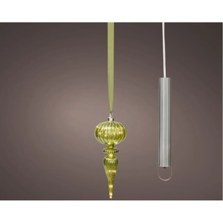 LED Glasornament Groen Warm Wit - 27 cm - afbeelding 1