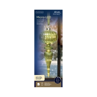 LED Glasornament Groen Warm Wit - 27 cm - afbeelding 3