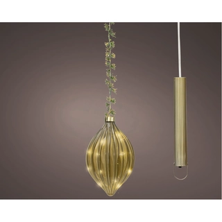 LED Glasornament Olijfgroen Warm Wit - 21 cm