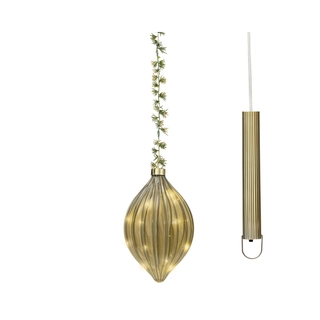 LED Glasornament Olijfgroen Warm Wit - 21 cm - afbeelding 2