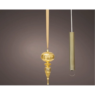 LED Glasornament Rood Warm Wit - 27 cm