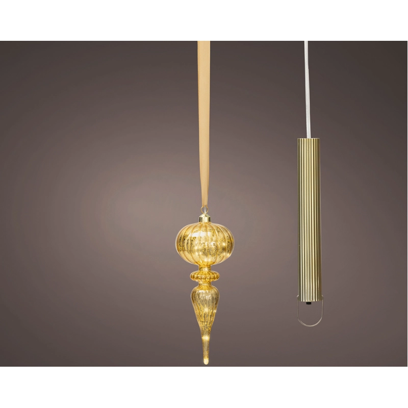 LED Glasornament Rood Warm Wit - 27 cm - afbeelding 1