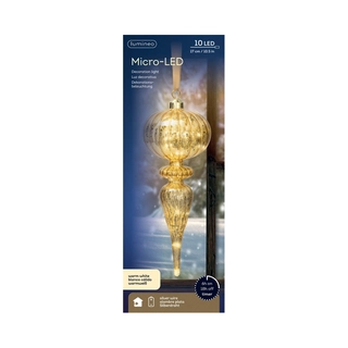 LED Glasornament Rood Warm Wit - 27 cm - afbeelding 3