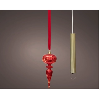 LED Glasornament Rood Warm Wit - 27 cm