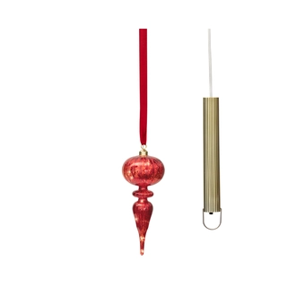 LED Glasornament Rood Warm Wit - 27 cm - afbeelding 2