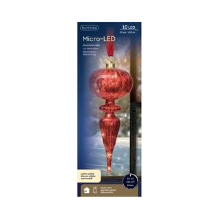 LED Glasornament Rood Warm Wit - 27 cm - afbeelding 3