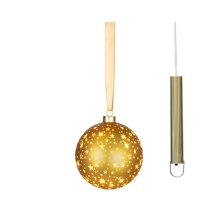 LED Glasornament Ster Goud Warm Wit - 20 cm - afbeelding 2