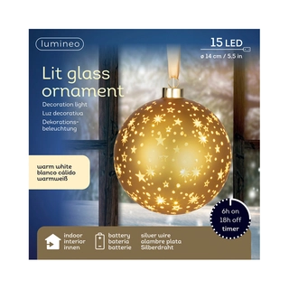 LED Glasornament Ster Goud Warm Wit - 20 cm - afbeelding 3