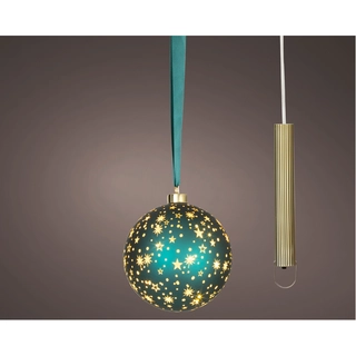 LED Glasornament Ster Groen Warm Wit - 20 cm
