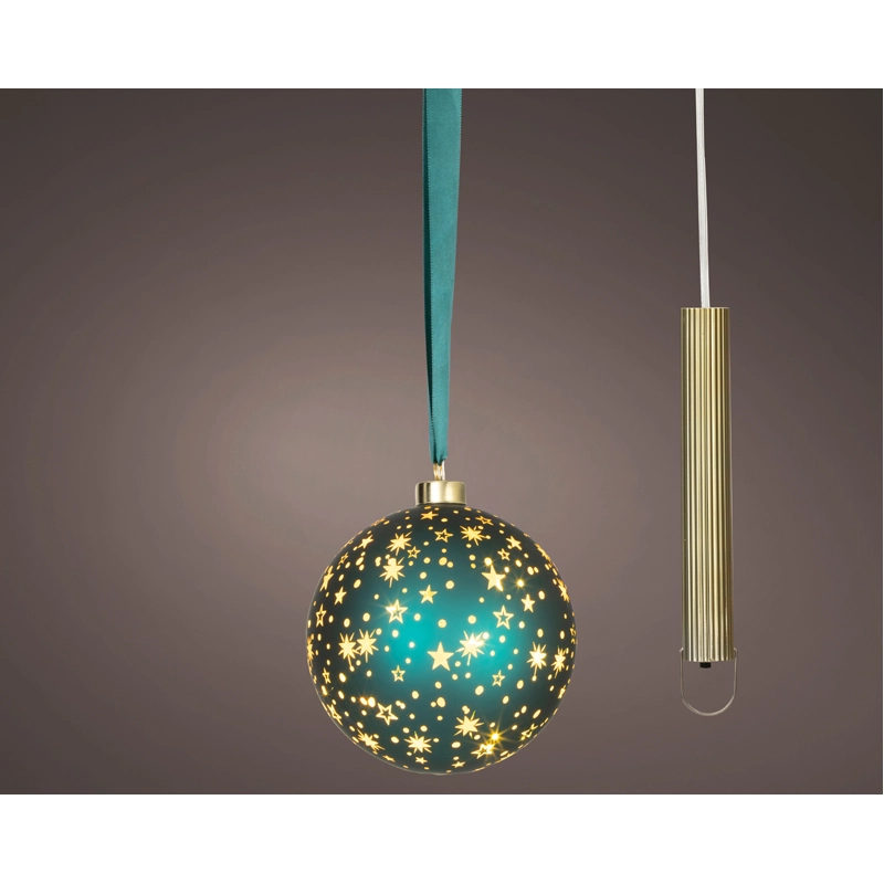 LED Glasornament Ster Groen Warm Wit - 20 cm - afbeelding 1