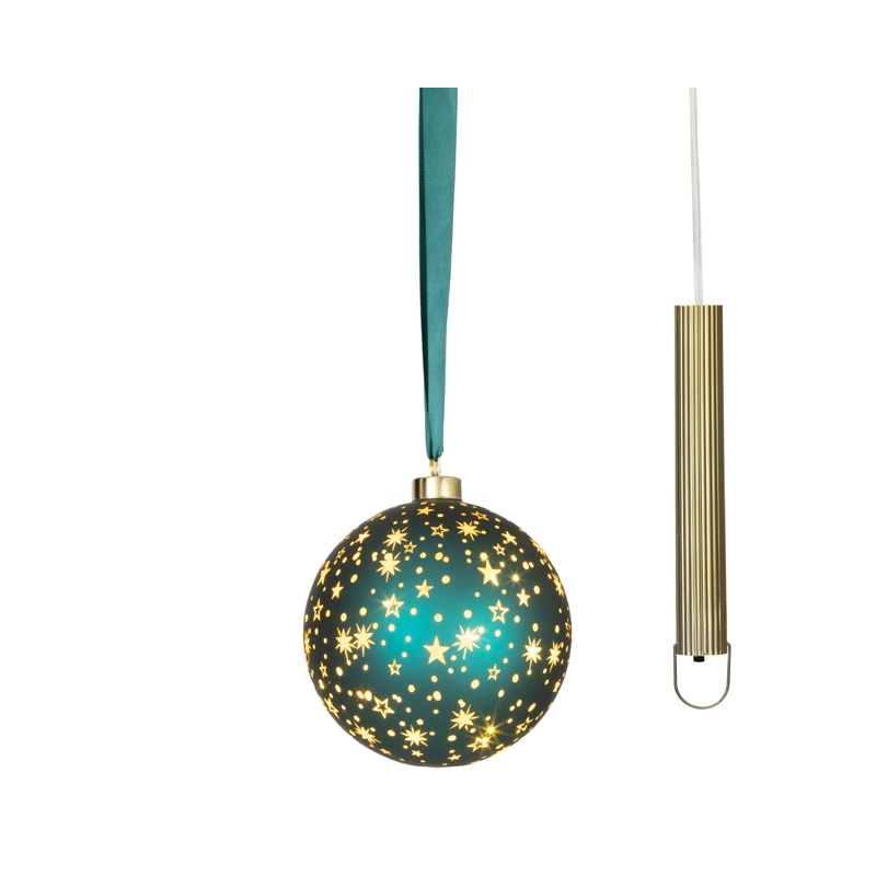 LED Glasornament Ster Groen Warm Wit - 20 cm - afbeelding 3