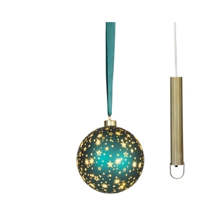 LED Glasornament Ster Groen Warm Wit - 20 cm - afbeelding 3
