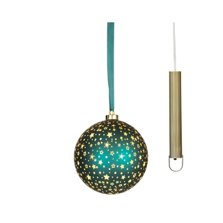 LED Glasornament Zilver Warm Wit - 27 cm - afbeelding 2