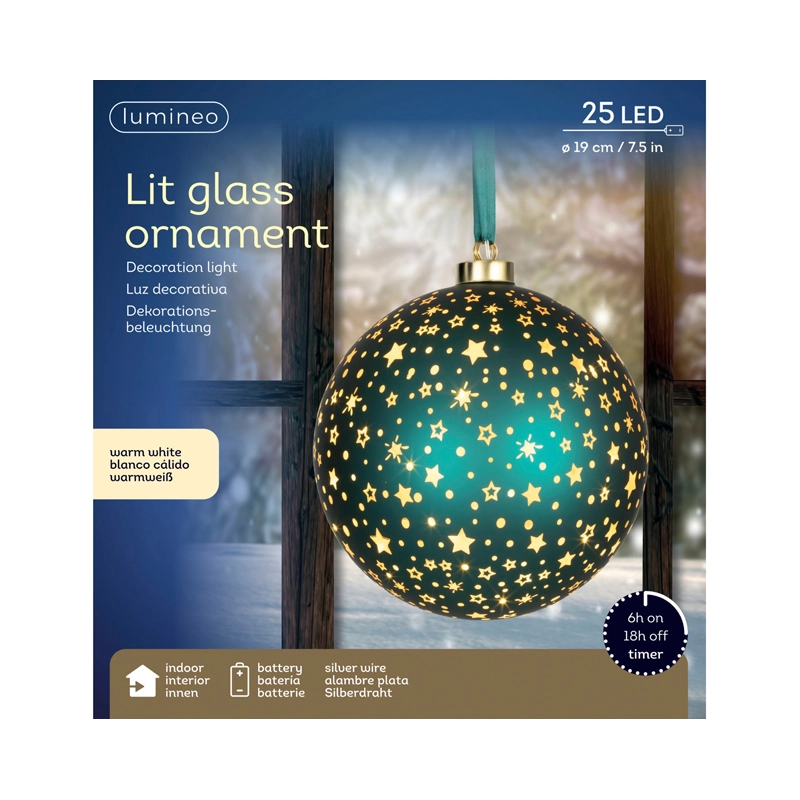 LED Glasornament Zilver Warm Wit - 27 cm - afbeelding 3