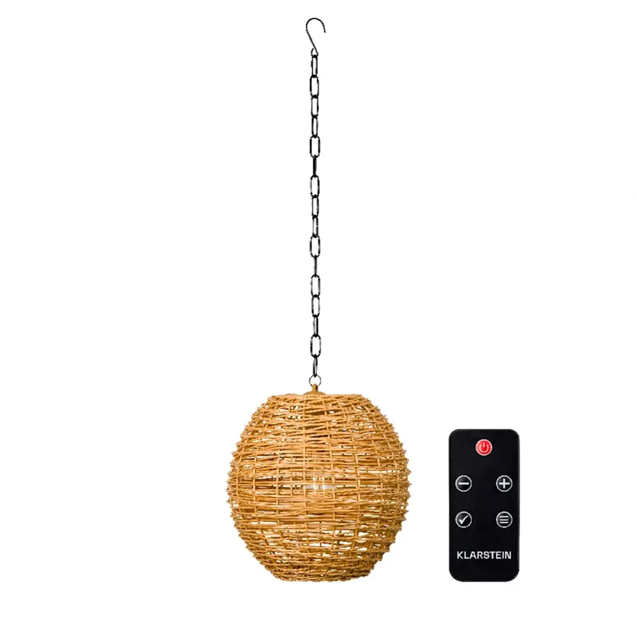 LED Hanglamp Wicker Bruin - 29x31 cm - afbeelding 1