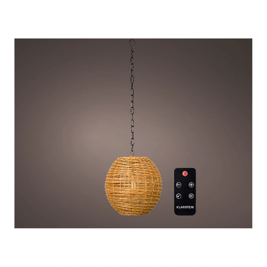 LED Hanglamp Wicker Bruin - 29x31 cm - afbeelding 2