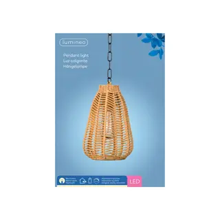 LED Hanglamp Wicker Steady - Ø19,5x28 cm - afbeelding 3