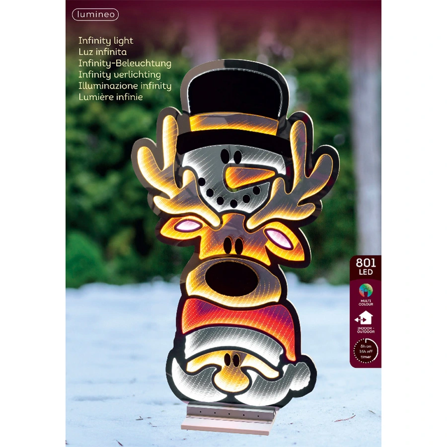 LED Infinity Lights Kerstfiguren - 88,5x1,6x120 cm - afbeelding 3