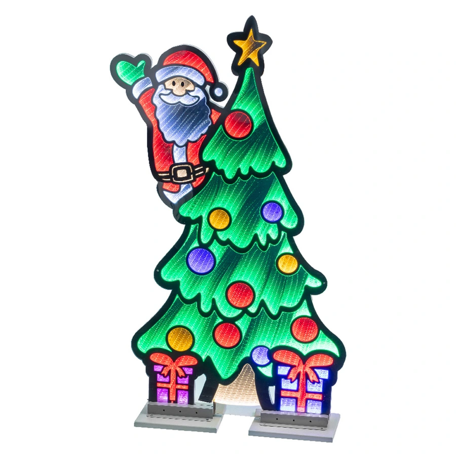 LED Infinity Lights Kerstboom met Santa - 73,2x1,6x120 cm - afbeelding 1