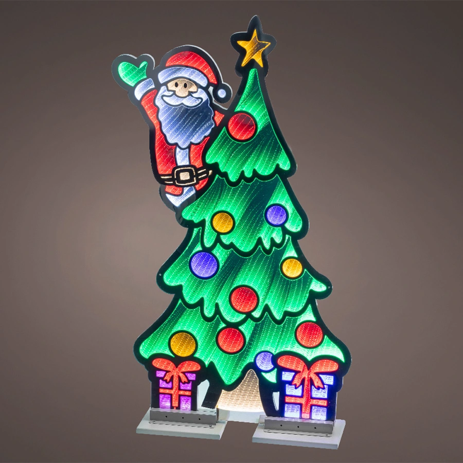 LED Infinity Lights Kerstboom met Santa - 73,2x1,6x120 cm - afbeelding 2