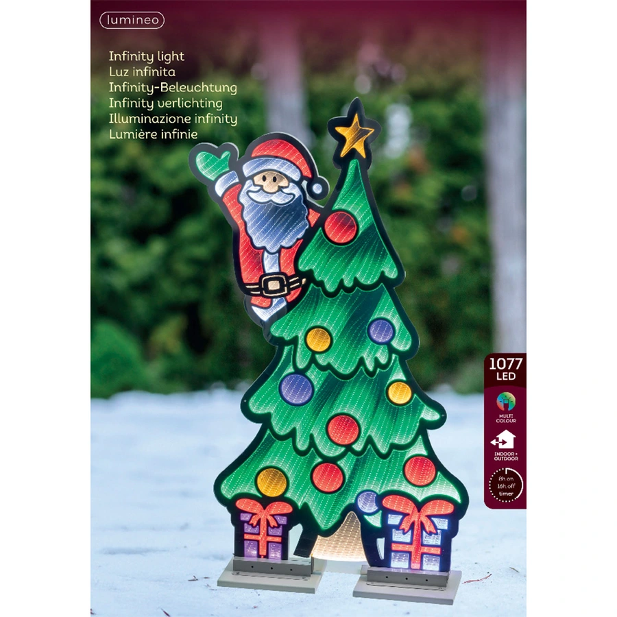 LED Infinity Lights Kerstboom met Santa - 73,2x1,6x120 cm - afbeelding 3