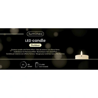 LED Kaars Buiten Beton Donkerroze - Ø8,5x11,5 cm - afbeelding 3