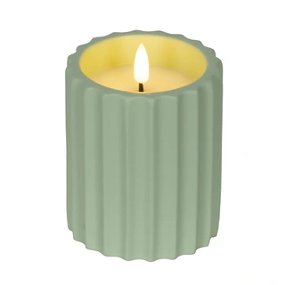LED Kaars Buiten Beton Groen - Ø8,5x11,5 cm