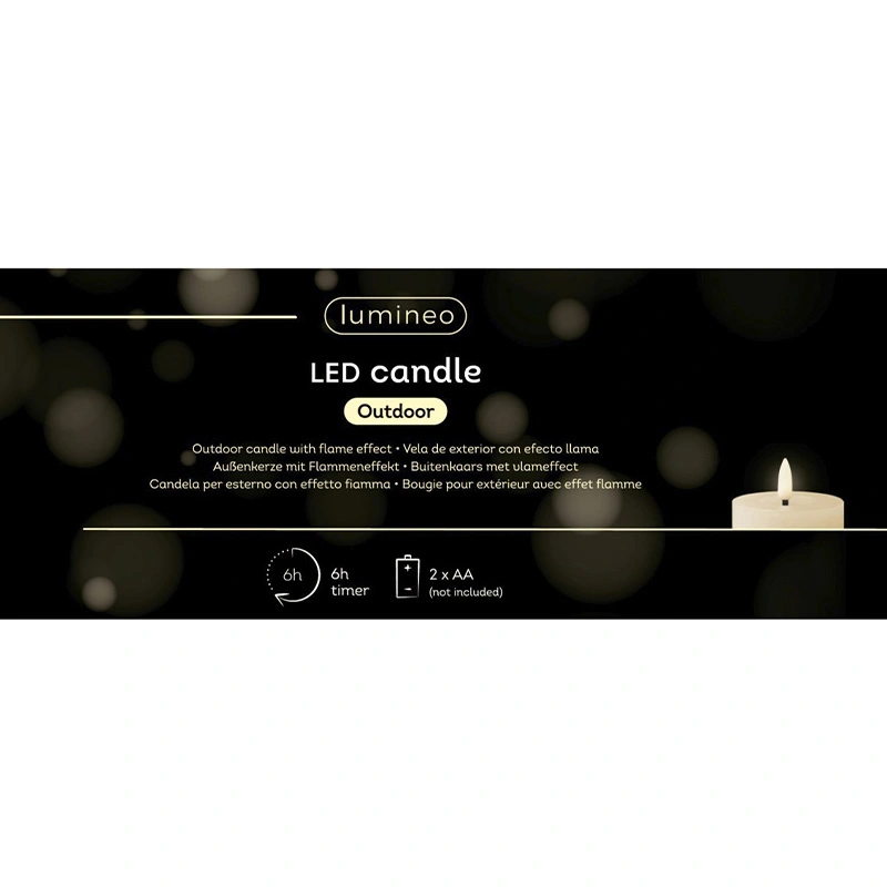 LED Kaars Buiten Beton Groen - Ø8,5x11,5 cm - afbeelding 3