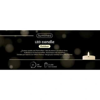 LED Kaars Buiten Beton Groen - Ø8,5x11,5 cm - afbeelding 3