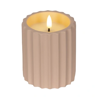 LED Kaars Buiten Beton Lichtroze - Ø8,5x11,5 cm