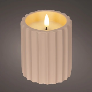 LED Kaars Buiten Beton Lichtroze - Ø8,5x11,5 cm - afbeelding 2