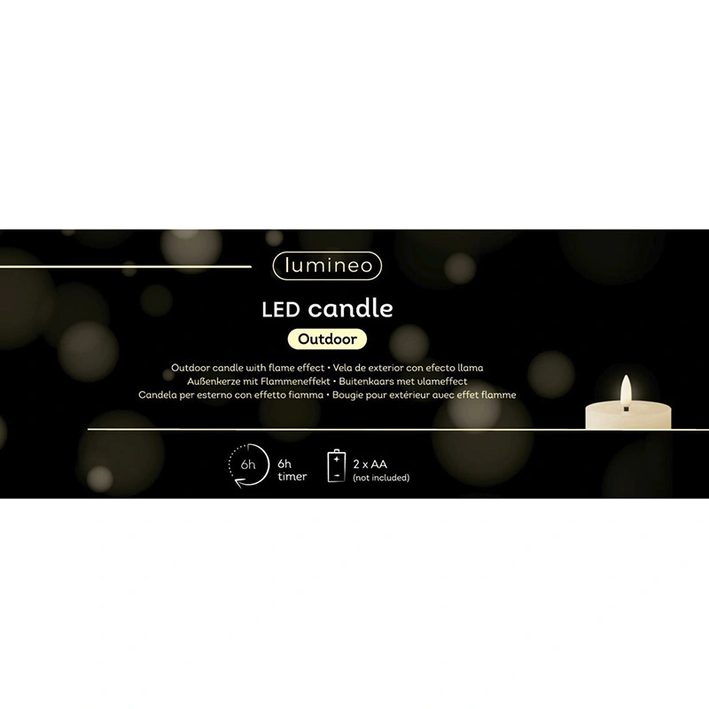 LED Kaars Buiten Beton Lichtroze - Ø8,5x11,5 cm - afbeelding 4