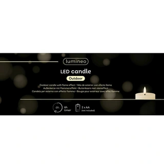 LED Kaars Buiten Beton Lichtroze - Ø8,5x11,5 cm - afbeelding 4