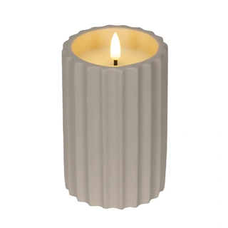LED Kaars Buiten Beton Crème - Ø8,5x14 cm