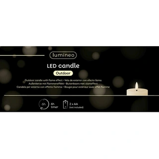 LED Kaars Buiten Beton Donkerroze - Ø8,5x14 cm - afbeelding 3