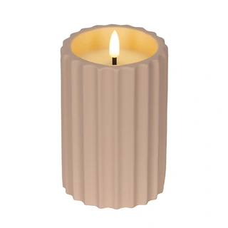 LED Kaars Buiten Beton Lichtroze - Ø8,5x14 cm