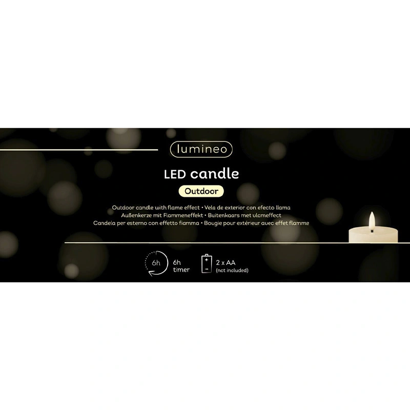 LED Kaars Buiten Beton Lichtroze - Ø8,5x14 cm - afbeelding 4